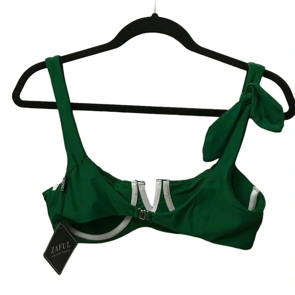 Zaful Green Bikini Top Size US 6